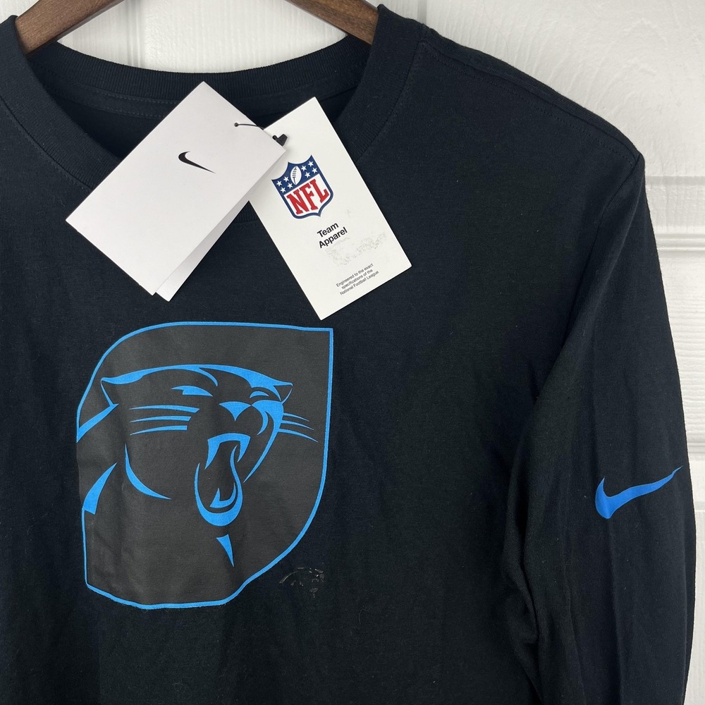 Carolina Panthers Nike Shirt Mens‎ Small Black NFL Long Sleeve Tee T Shirt NEW